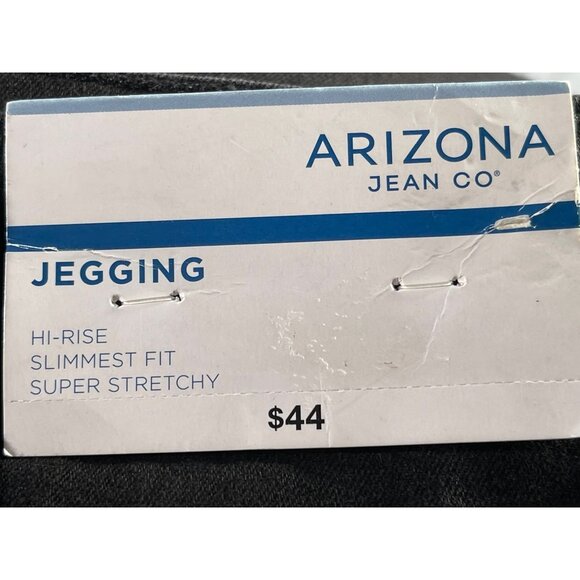 Arizona Jean Co. Black Distressed Hi-Rise Jegging Size 9 Short Cotton Polyester - Picture 12 of 13
